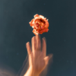 abstract hand touching a flower