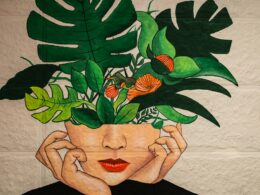 Illustration of a woman thinking with plants growing out of her brain