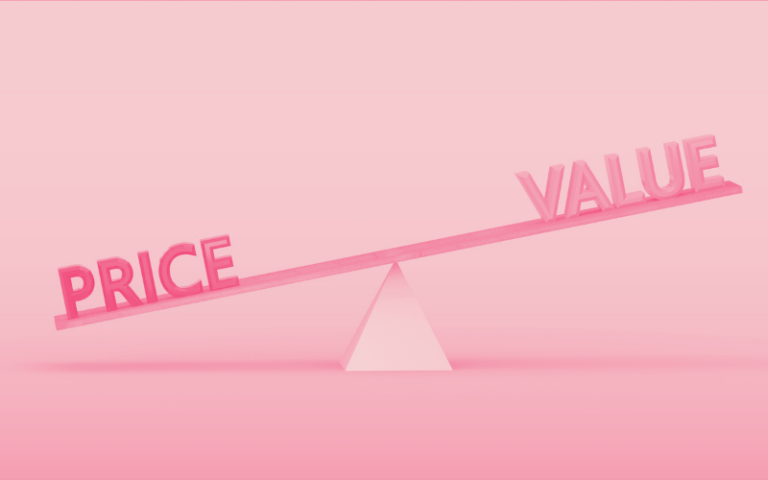 image representing price vs value on a scale