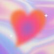 abstract image of a arange heart over a purple texturized background