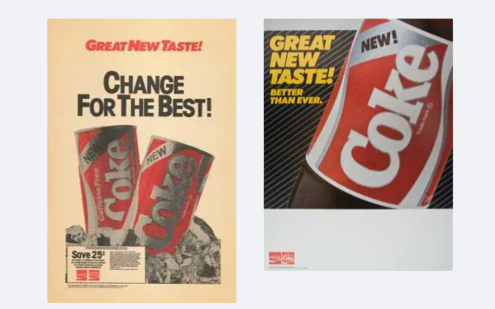 Old ad posters of new coke