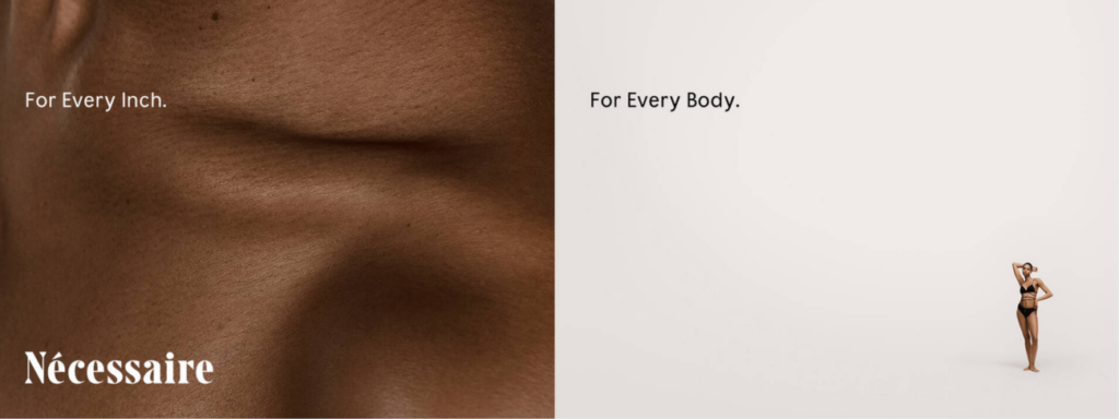 Nécessaire body care ad celebrating every body